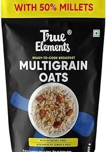 True Elements Multigrain Oats 500g - Jowar and Ragi | Oatmeal | Oats for Weight Loss | Millet Rich Breakfast | Healthy Breakfast | Rich in Fibre and Protein
