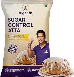 sugar.fit Active Sugar Control Atta 5Kg, 8-In-1 Multigrain Atta Flours Sharbati Wheat, Soybean, Black Chana, Ragi, Barley, Fenugreek, Flax Seed & Horse Gram