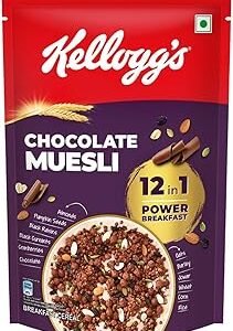 Kellogg's Chocolate Muesli 450g | 12-in-1 Power Breakfast | India’s No. 1 Muesli | Multigrain Breakfast Cereal