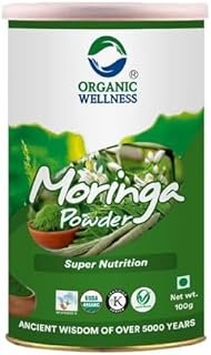 Organic Wellness Certified Moringa Powder (100 Gms) | Sahjan Drumstick Leaf Powder | Rich In 90+ Nutrients | Vitamins & Calcium | Healthy Superfood | Gives Natural Energy