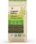 Organic Tattva, Organic Green Moong Whole/Sabut Gluten Free and Unpolished Dal, 1 KG
