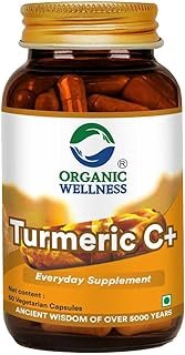 Organic Wellness Turmeric with 95% Curcumin 60 Veg Capsule II Strong Anti Inflammation II Bone & Joint Health (Pack of 1)