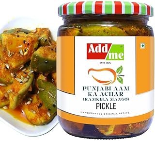 Add me Punjabi aam ka achar Home made Ramkela Mango Pickle 500gm North Indian recipe Glass Pack, Handmade Mango Pickle with Organic Methods, Ghar ka Bana Aam ka Achar