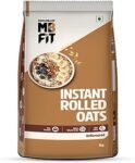 MuscleBlaze Fit Instant Oats (Unflavoured, 1kg) | 12g Protein | 100% Rolled Oats, Breakfast Cereals for Weight Management