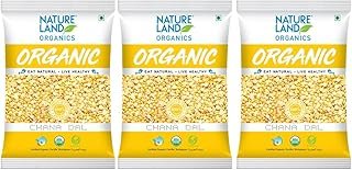 Natureland Organics Chana Dal 500 Gm (pack of 3) - Organic Healthy Pulses