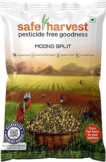 Organic Delight Moong Dal Yellow/Split Washed/Pesarupappu (1kg) USDA Certified -100% Organic Healthy Pulses - Tasty & Rich Flavour - No Cholesterol - Rich in Protein (1 kg)