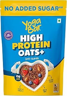 Yogabar Oats|Dark Chocolate & Almonds High Protein Oats|23g Protein-No Sugar|Complete Protein Blend Whey+Soy|With Probiotics for Better Absorption|Fiber-Rich|Helps in Weight Management|850g