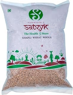 S Siddhagiri's SATVYK THE HEALTH re STORE Khapli Wheat (1kg) - Unpolished Khapli Genhu| Fiber Rich Whole Wheat Grain| Emmer Wheat Whole