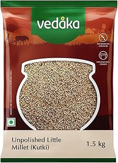 Amazon Brand - Vedaka Unpolished Little Millet | 1.5 Kg | Kutki/Samai/Same/Samulu/Chama