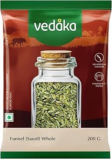 Amazon Brand - Vedaka Fennel Whole | 200 G | Saunf | No Added Colours or Preservatives