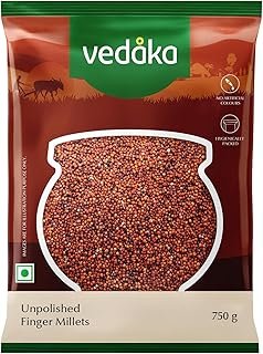 Amazon Brand - Vedaka Unpolished Finger Millets | 750 G | Ragi/Mandua/Kezhvaragu/Mandia/Taidalu/Kodra/Ragula/Nachni