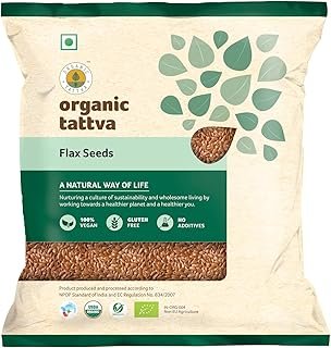Organic Tattva, Organic Raw Unroasted Flax Seeds 400 Gram | Rich in Omega-3 Fatty Acids, Proteins, Fibers and Minerals | Pack of 4