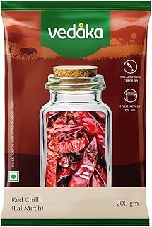 Amazon Brand - Vedaka Red Chilli (Lal Mirch), 200g