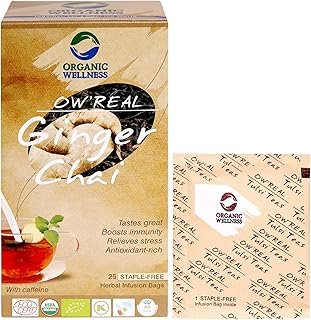 Organic Wellness Ginger Chai Tea | 25 Tea Bags