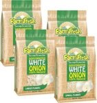 Jain Farm Fresh Dehydrated White Onion -Large Flakes 200g (Pack of 4) 200 g = 1.2 kg of Fresh Raw Onion No Added Preservatives | No Added Color |100% Natural (White Onion)