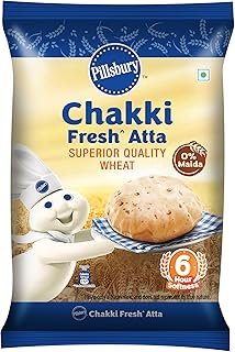 Pillsbury Chakki Fresh Whole Wheat Atta | 100% Wheat Atta| Upto 6 hours of Softness| 5kg