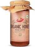 Dabur Raw Organic Honey - 500g | 100% Pure and Natural | NPOP Organic Certified | Raw, Unprocessed & Unpasteurized Honey | Good for Heart Health | Sourced from the Nectar of Wild Flowers